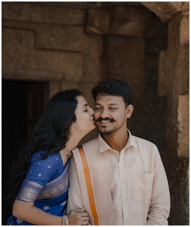 Romantic pre-wedding moment